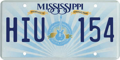 MS license plate HIU154