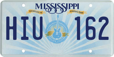 MS license plate HIU162