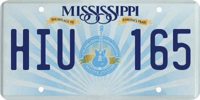 MS license plate HIU165