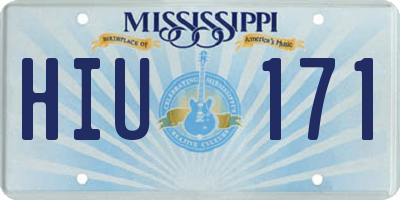MS license plate HIU171