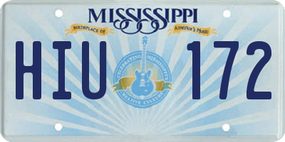 MS license plate HIU172