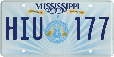 MS license plate HIU177