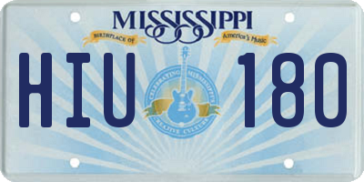 MS license plate HIU180