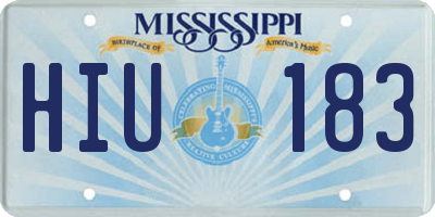 MS license plate HIU183