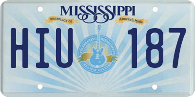 MS license plate HIU187