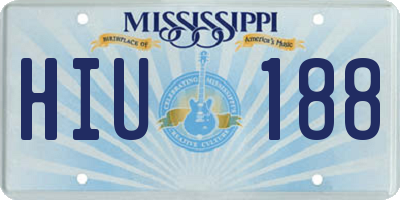 MS license plate HIU188