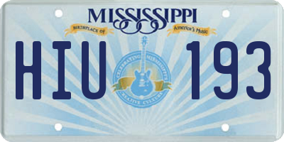 MS license plate HIU193
