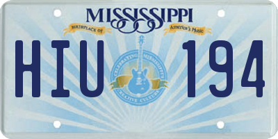 MS license plate HIU194
