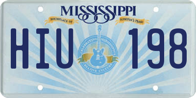 MS license plate HIU198