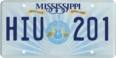 MS license plate HIU201