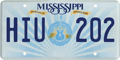 MS license plate HIU202