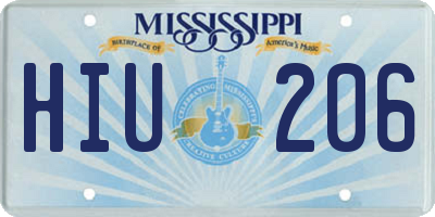 MS license plate HIU206