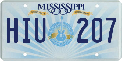 MS license plate HIU207