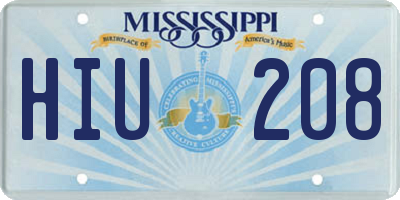 MS license plate HIU208