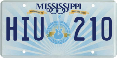 MS license plate HIU210