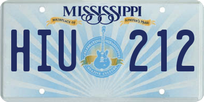 MS license plate HIU212
