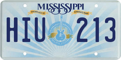 MS license plate HIU213