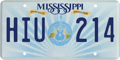 MS license plate HIU214