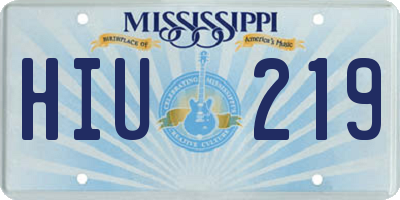 MS license plate HIU219
