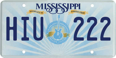 MS license plate HIU222