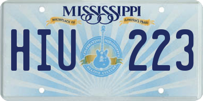 MS license plate HIU223