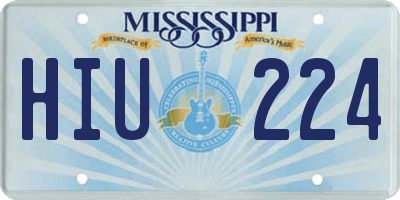 MS license plate HIU224