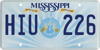 MS license plate HIU226