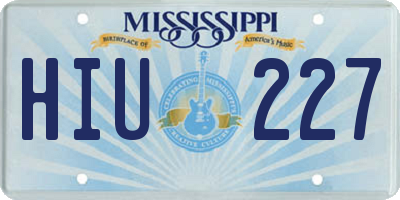 MS license plate HIU227
