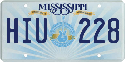MS license plate HIU228