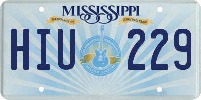 MS license plate HIU229