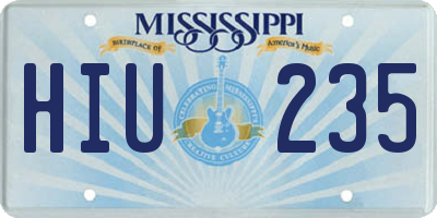 MS license plate HIU235