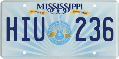 MS license plate HIU236