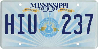 MS license plate HIU237
