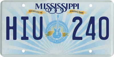 MS license plate HIU240