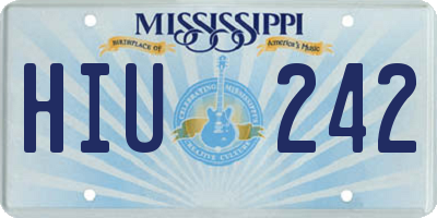 MS license plate HIU242