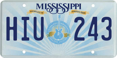 MS license plate HIU243