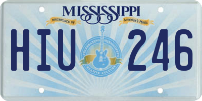 MS license plate HIU246