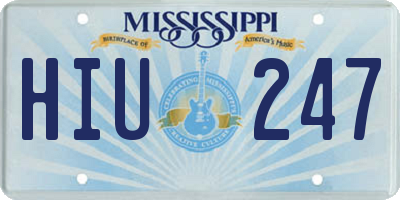 MS license plate HIU247