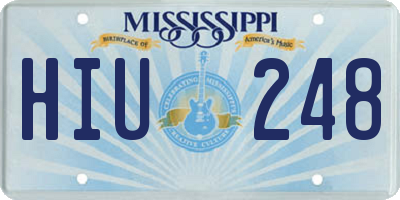 MS license plate HIU248