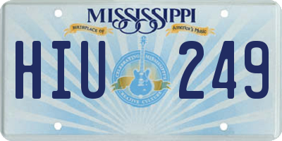 MS license plate HIU249