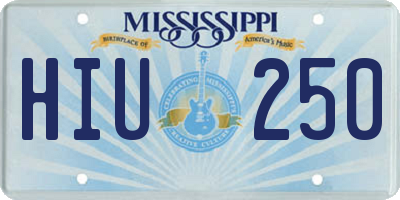 MS license plate HIU250