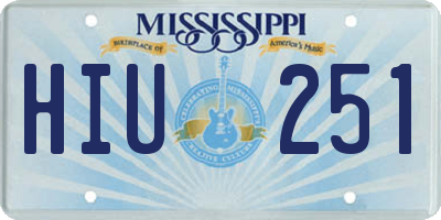 MS license plate HIU251