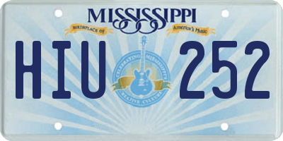 MS license plate HIU252