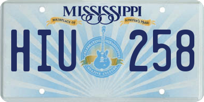 MS license plate HIU258