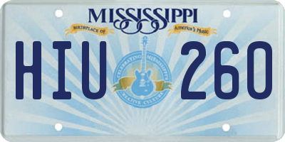 MS license plate HIU260