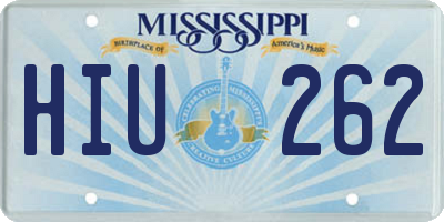 MS license plate HIU262