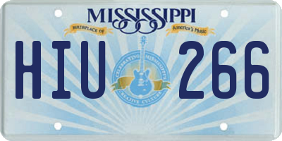 MS license plate HIU266