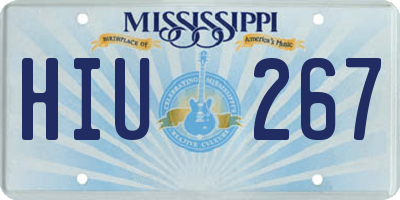 MS license plate HIU267