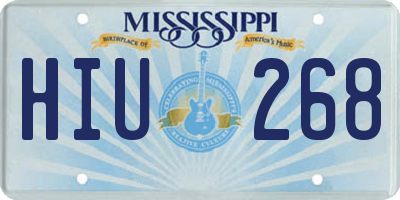 MS license plate HIU268