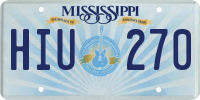 MS license plate HIU270